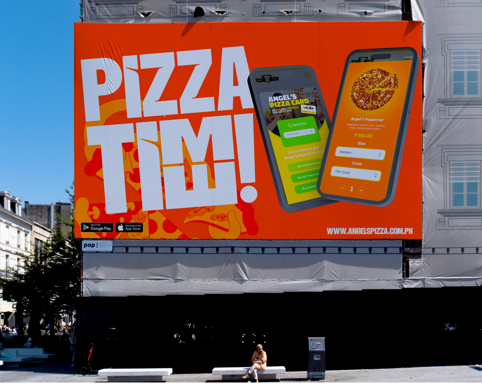 Angels Pizza billboard