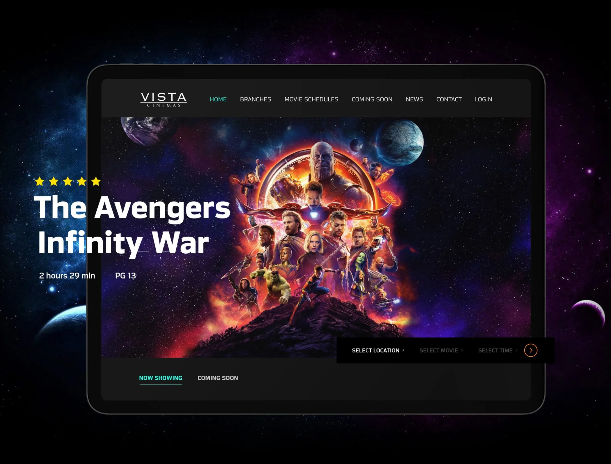 vista cinema homepage